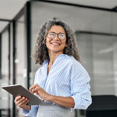 Woman smiling at work
